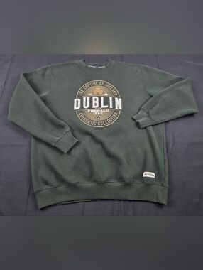 Irish Connexxion Dublin Sweatshirt Mens Large Green Pullover Graphic Print